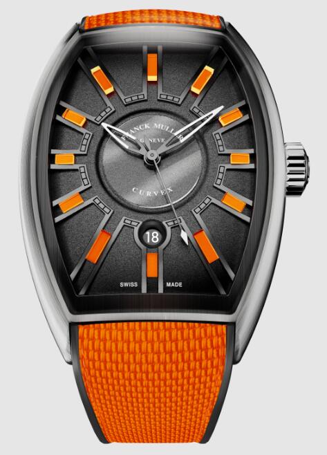Franck Muller Curvex CX Flash Replica Watch Cheap Price CX 36 SC DT FLASH ACBR TTNRBR Orange calfskin strap